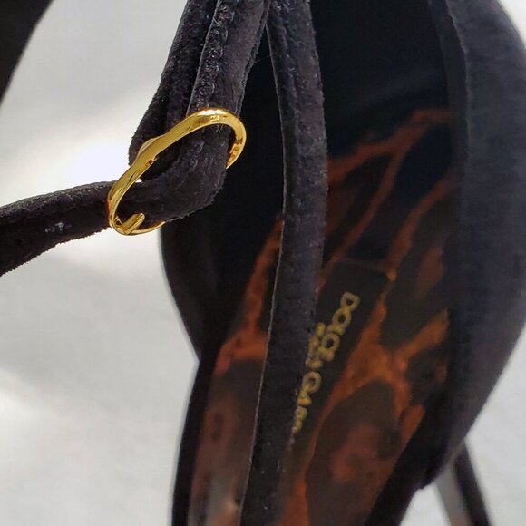 DOLCE & GABBANA NWT BELLUCCI Black Suede Strappy Stilettos 38.5 US 8.5 - Picture 10 of 15